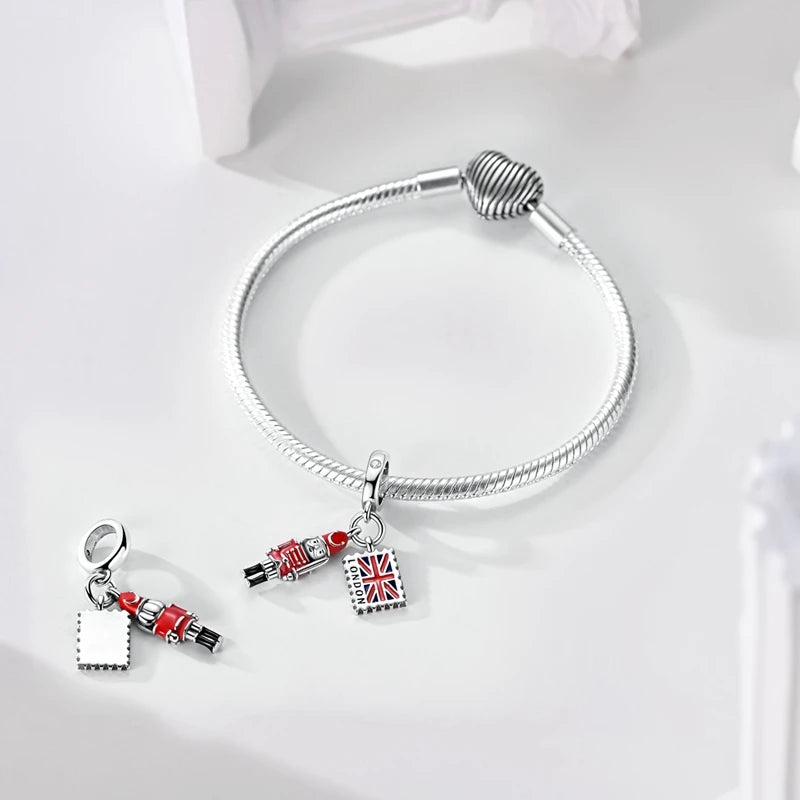 925 Sterling Silver Eiffel Tower Dangle Charm Bead