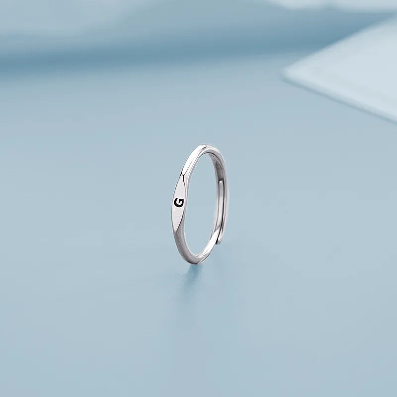 Silver Alphabet Ring