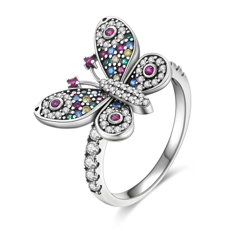 925 Sterling Silver Sparkling Butterfly Ring