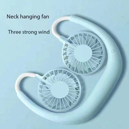 USB Portable Neck Fan – Hands-Free 3-Speed Cooling for Travel, Sports & Home