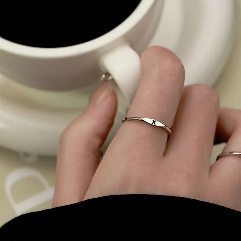 Silver Alphabet Ring
