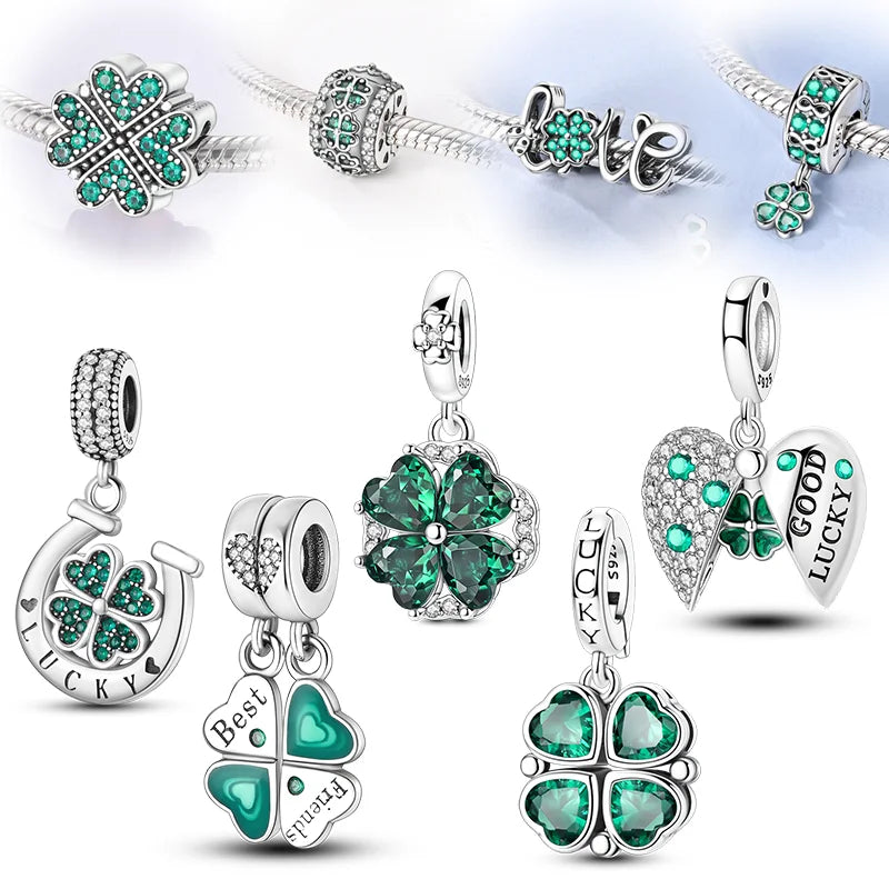 Lucky Aura Four-Leaf Clover Bead