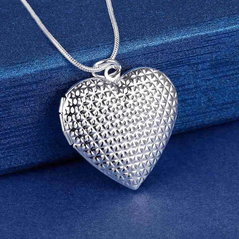 925 Sterling Silver Memory Locket Necklace