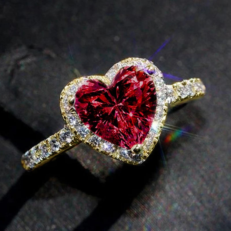 Ruby Glow Heart Ring