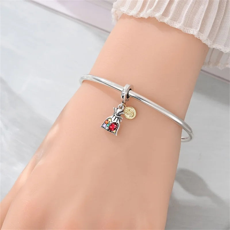 Original 925 Silver Lucky Money Bag Charm