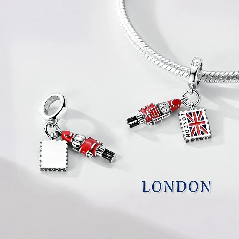 925 Sterling Silver Eiffel Tower Dangle Charm Bead