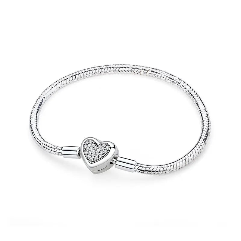 Sterling Love Clip Bracelet