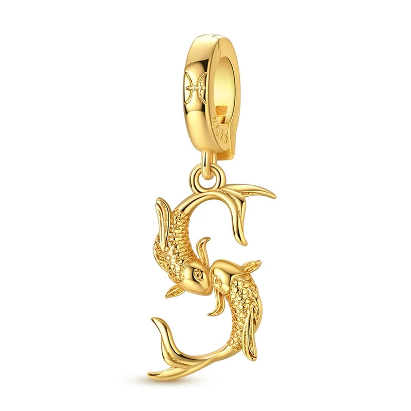Golden Zodiac Sterling Silver Charm