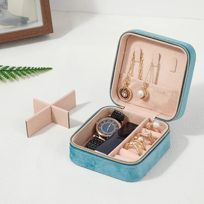 Luxury Velvet Travel Jewelry Case