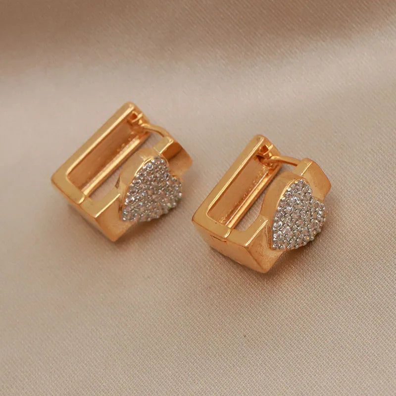 Geometric Crystal Stud Earrings