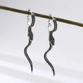 Vintage Snake Square Earrings – 925 Sterling Silver