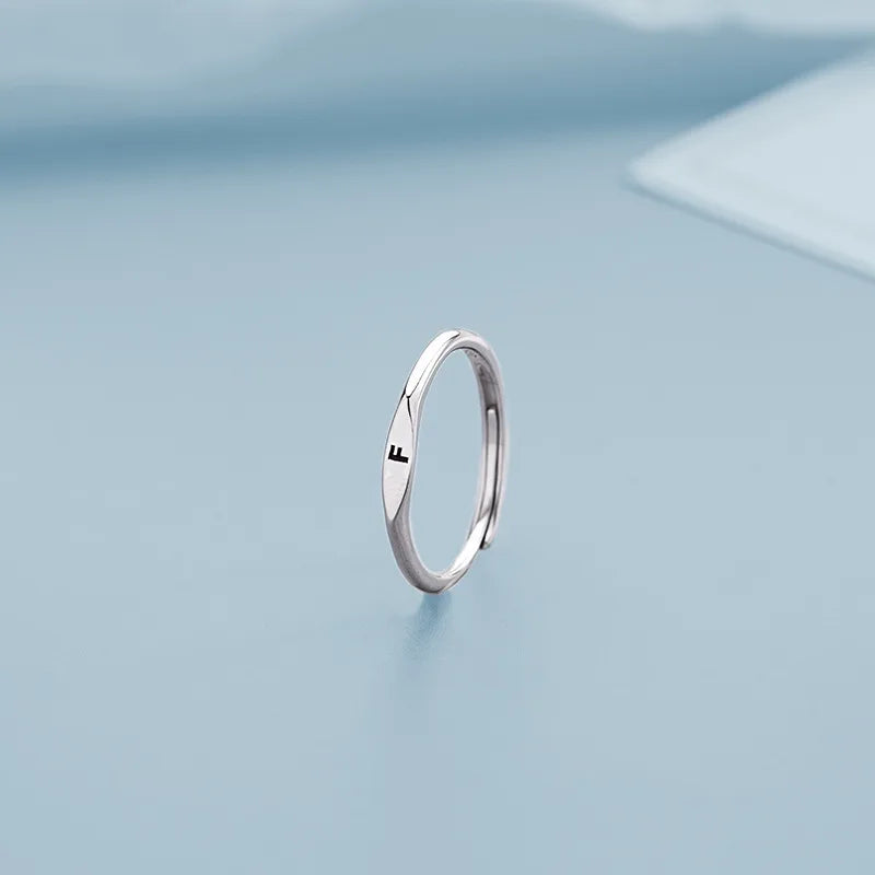 Silver Alphabet Ring