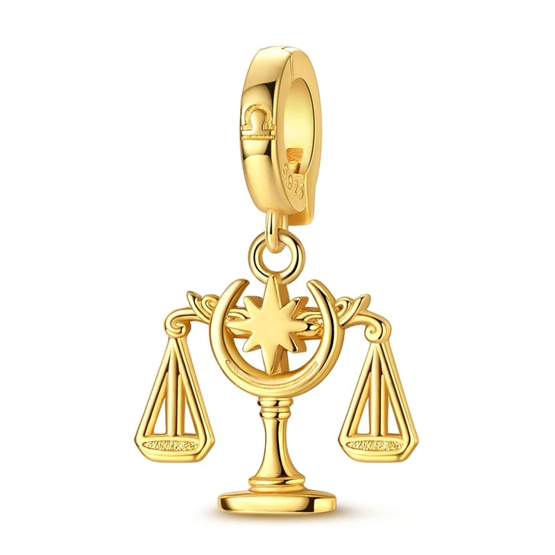 Golden Zodiac Sterling Silver Charm