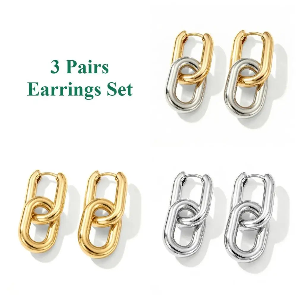 GeoGlow U-Hoop Earrings
