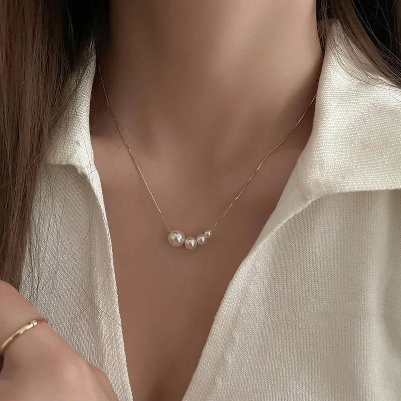 PearlGlow Silver Necklace
