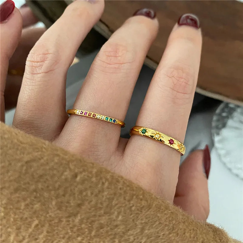 Aurora Star Ring Set