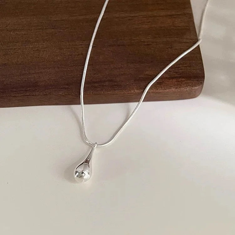 925 Sterling Silver Waterdrop Pendant Necklace