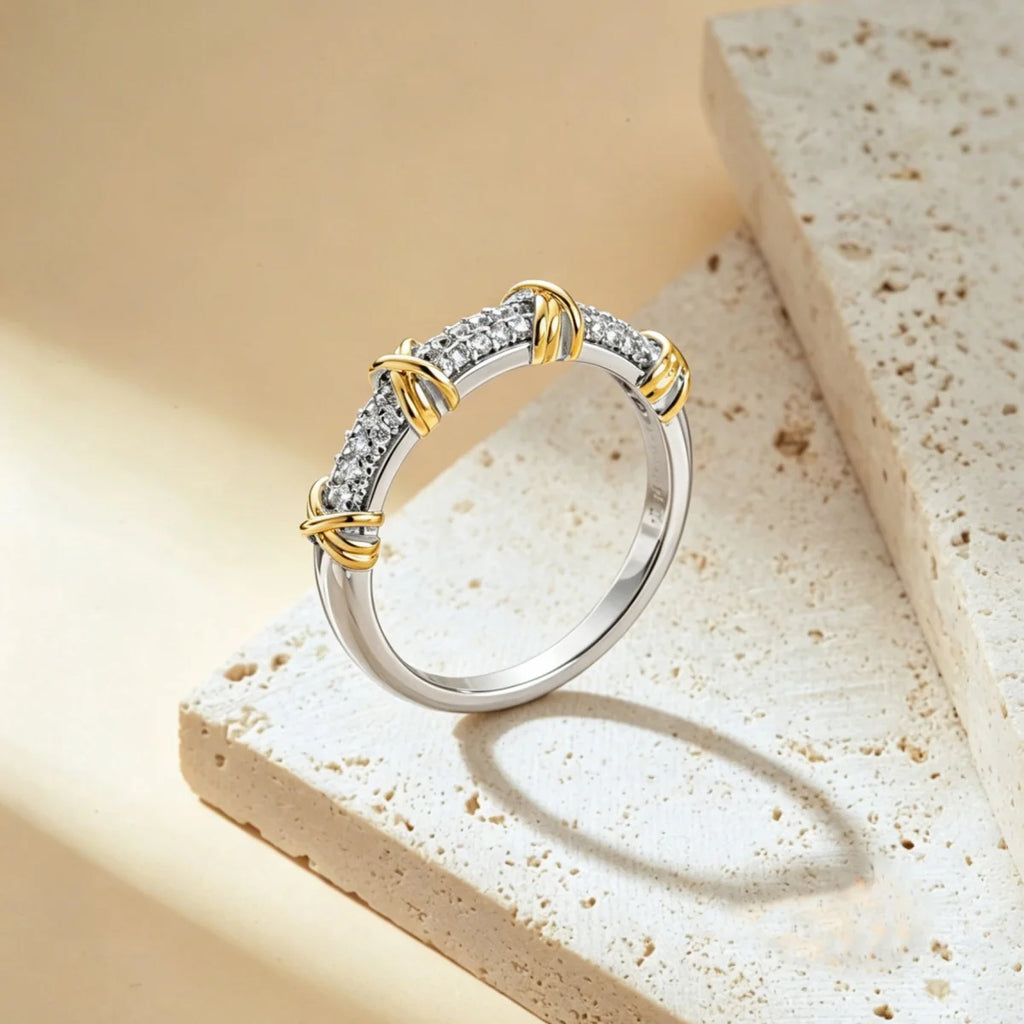 Zirconia Interlaced Ring