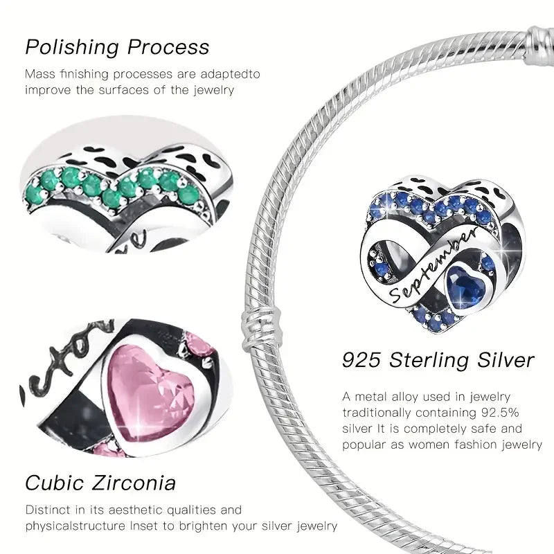 Timeless Spark 925 Birthstone Month Charm