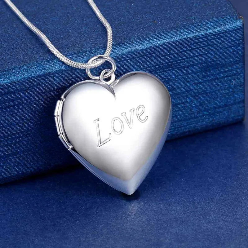 925 Sterling Silver Memory Locket Necklace