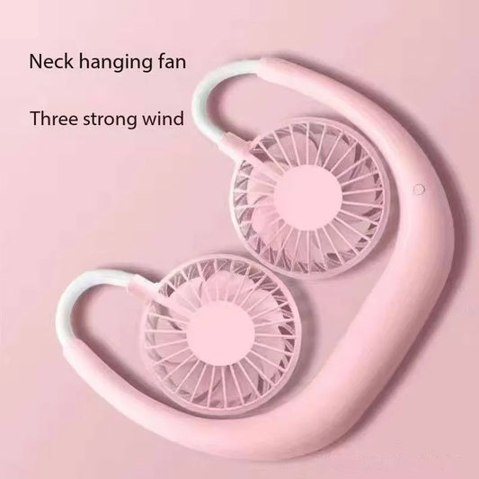 USB Portable Neck Fan – Hands-Free 3-Speed Cooling for Travel, Sports & Home