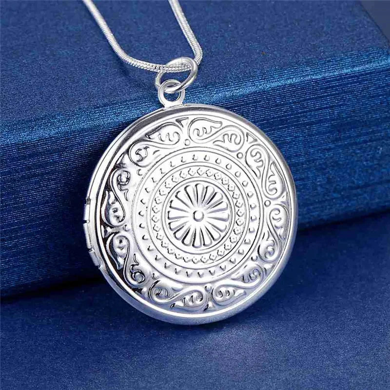 925 Sterling Silver Memory Locket Necklace
