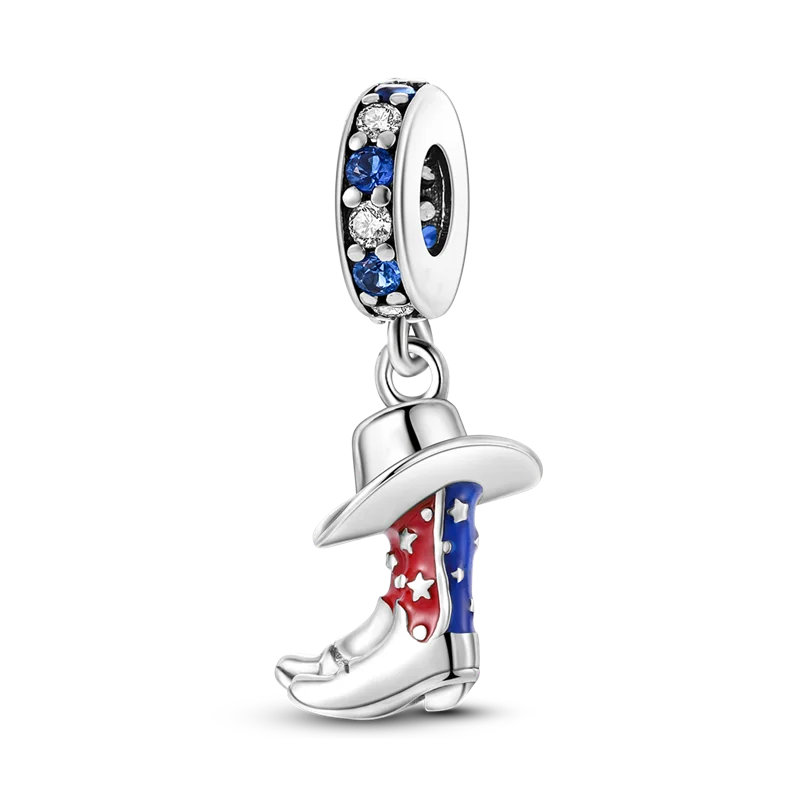 Women’s 925 Silver USA Charm Bead