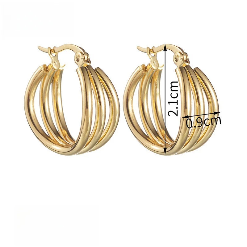 Luna Triple-Layer Earrings
