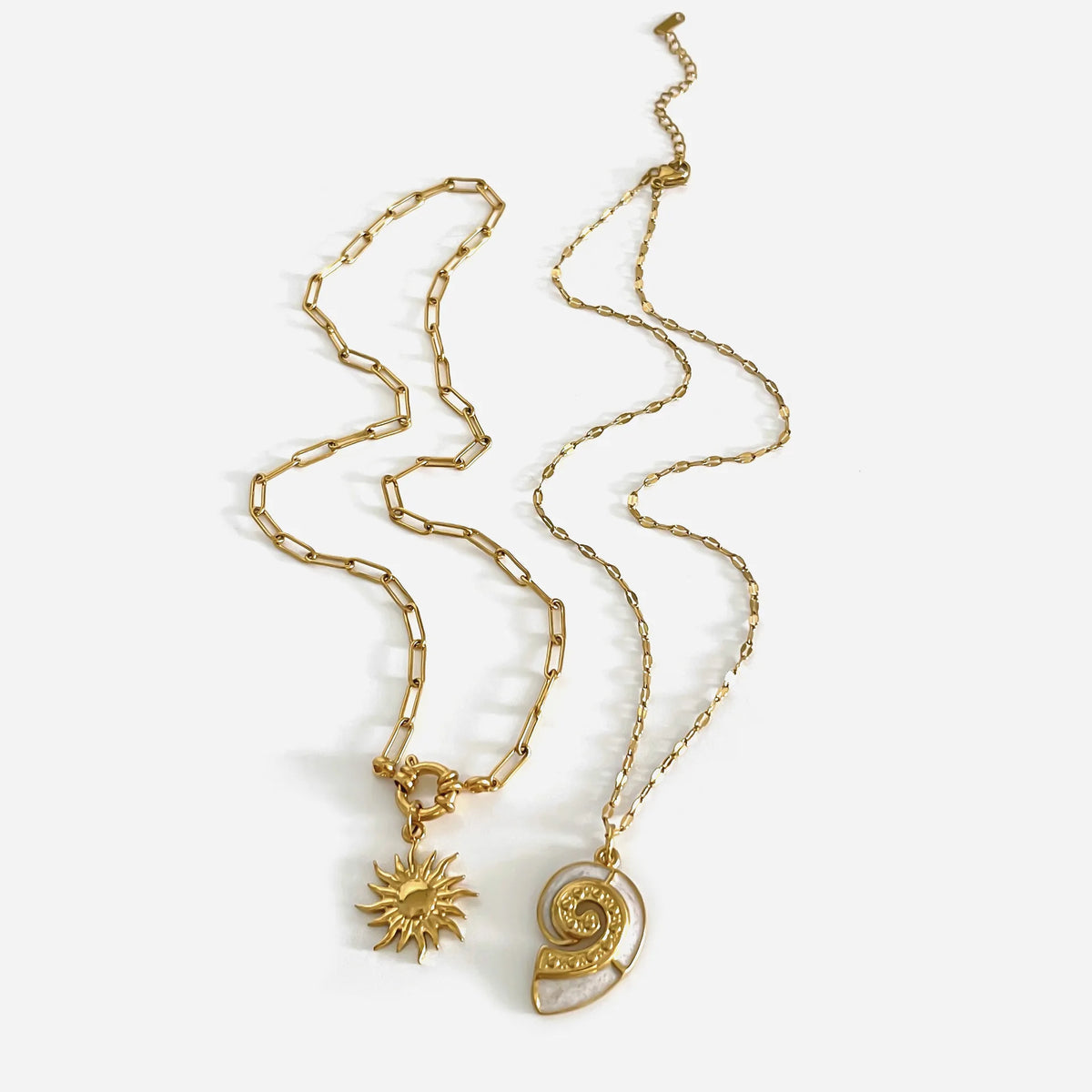 Solara White Enamel Necklace
