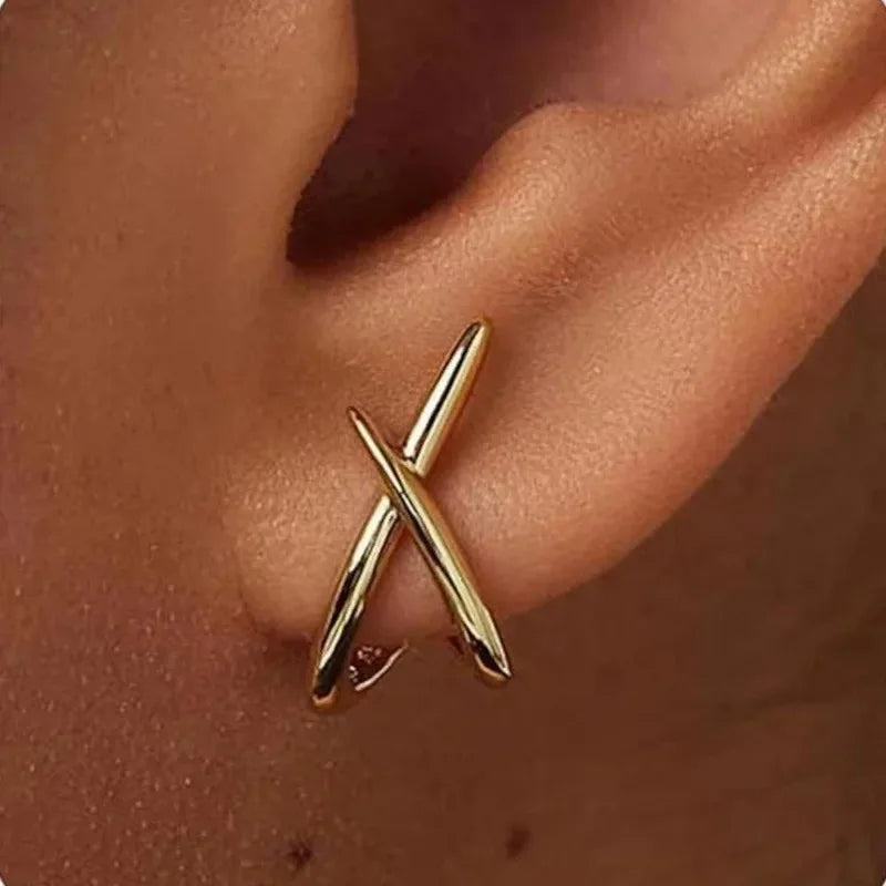 Silver Cross Spark Earrings