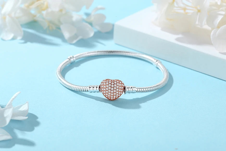 Sterling Love Clip Bracelet