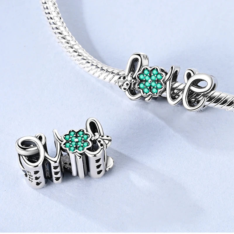 Lucky Aura Four-Leaf Clover Bead