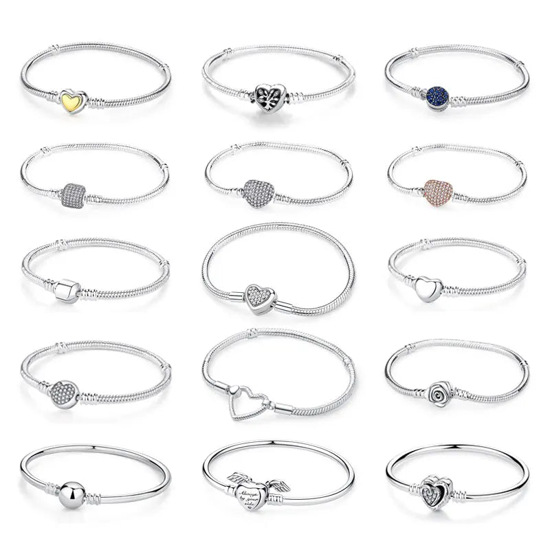 Sterling Love Clip Bracelet