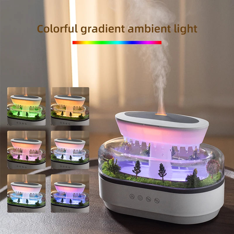 Raindrop Aroma Humidifier & Essential Oil Diffuser – Colorful Light & White Noise