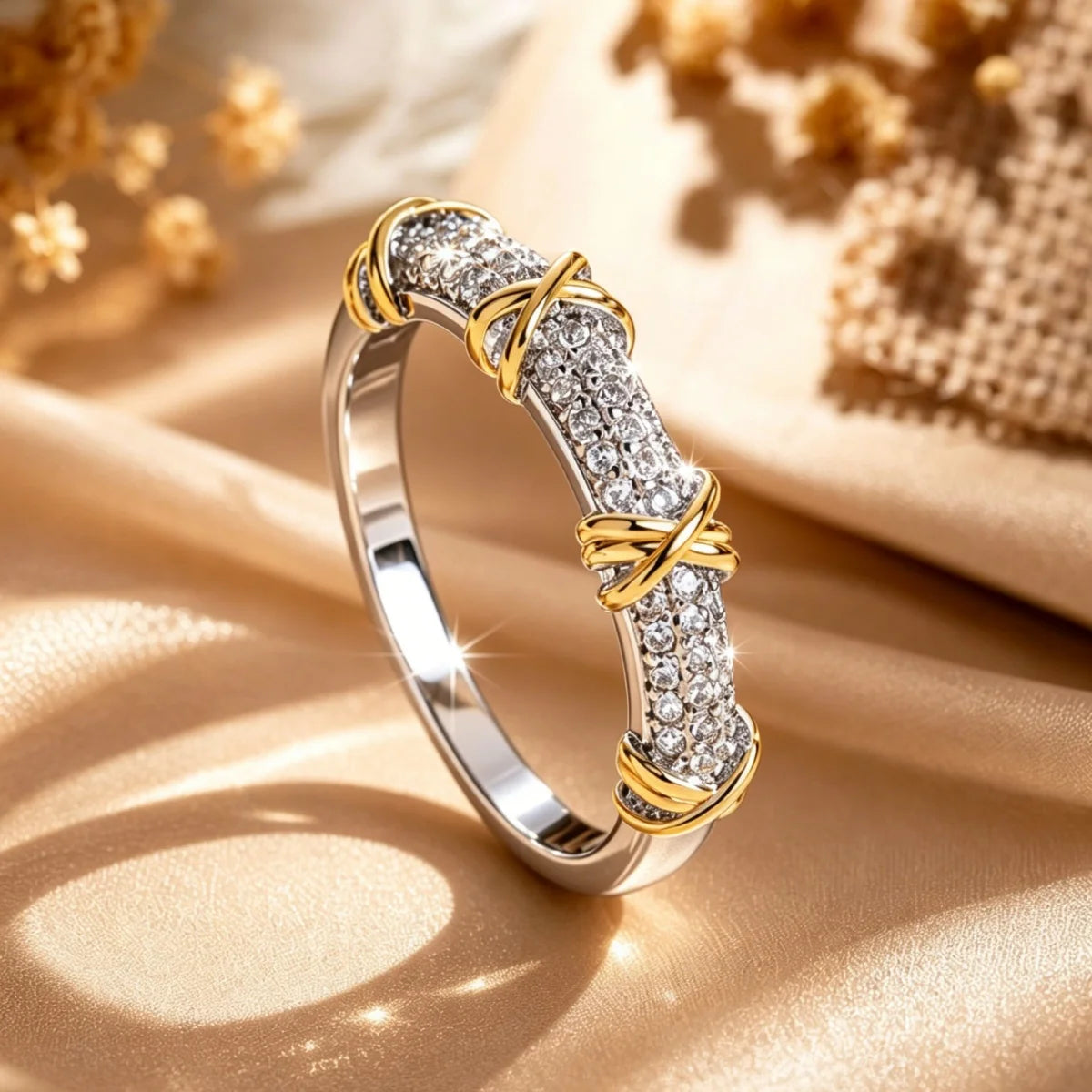 Zirconia Interlaced Ring