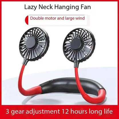 USB Portable Neck Fan – Hands-Free 3-Speed Cooling for Travel, Sports & Home
