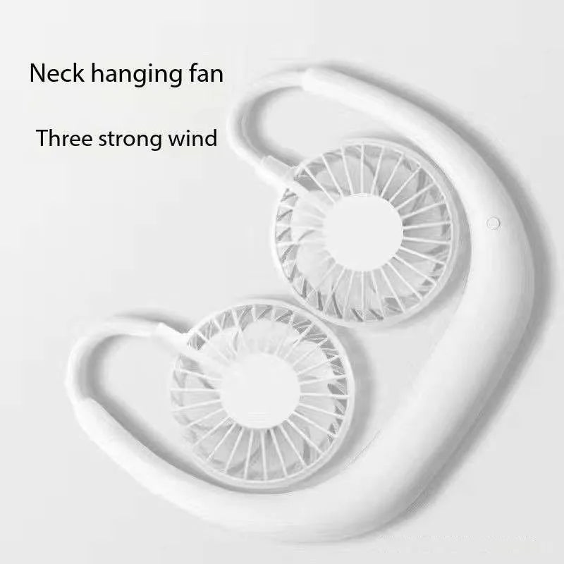 USB Portable Neck Fan – Hands-Free 3-Speed Cooling for Travel, Sports & Home