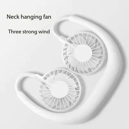 USB Portable Neck Fan – Hands-Free 3-Speed Cooling for Travel, Sports & Home