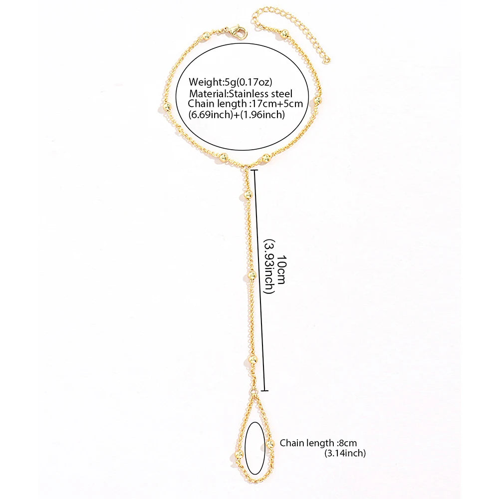 Minimalist Beaded Hand Chain
