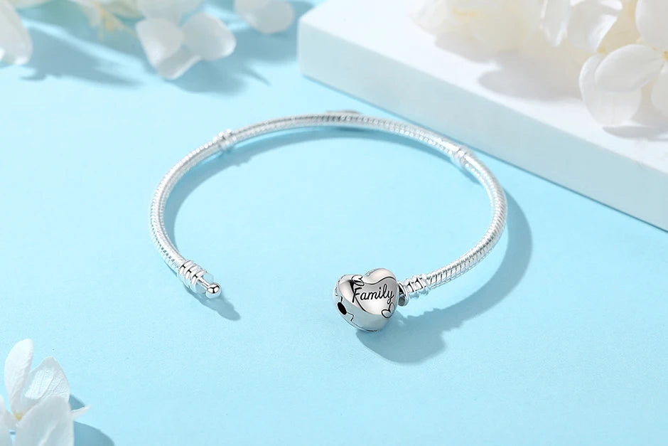 Sterling Love Clip Bracelet
