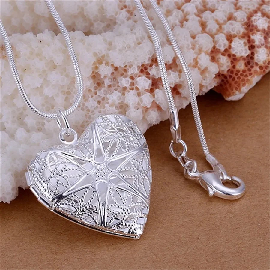 925 Sterling Silver Memory Locket Necklace
