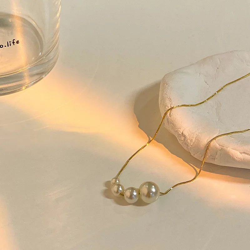 PearlGlow Silver Necklace