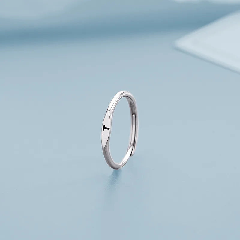 Silver Alphabet Ring