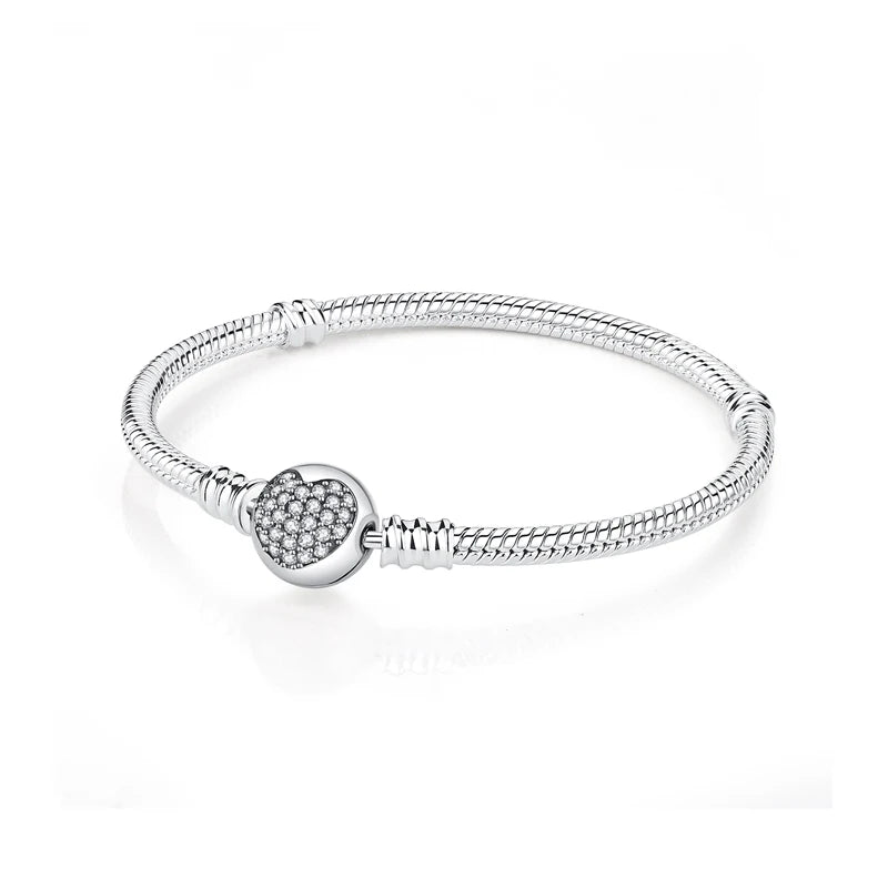 Sterling Love Clip Bracelet