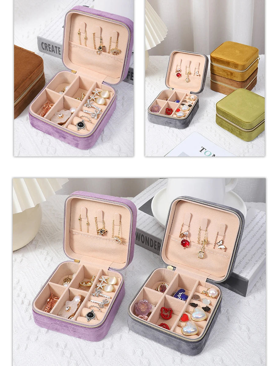 Luxury Velvet Travel Jewelry Case