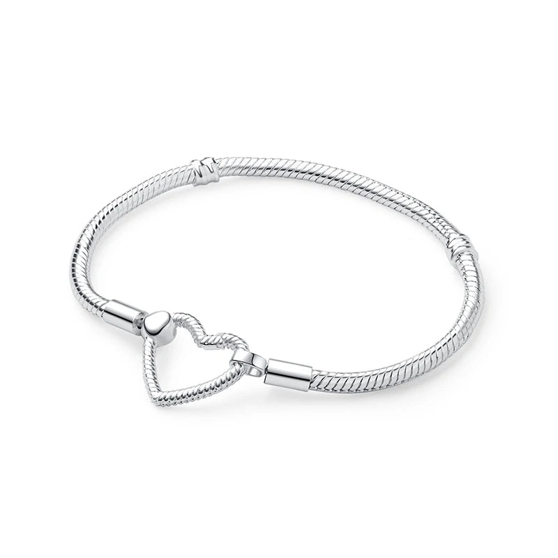 Sterling Love Clip Bracelet