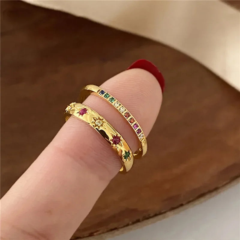 Aurora Star Ring Set