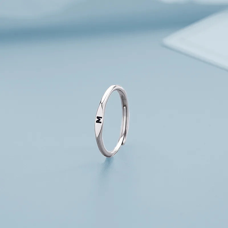 Silver Alphabet Ring