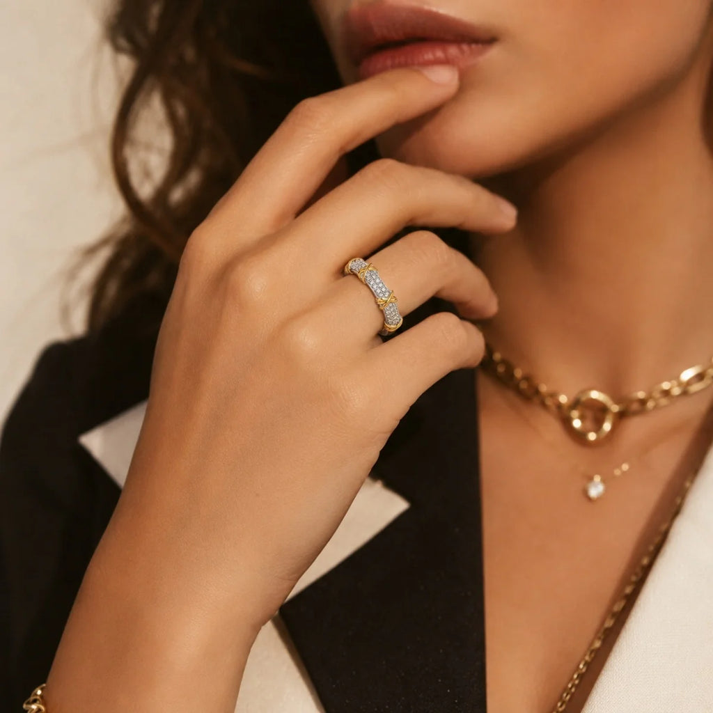 Zirconia Interlaced Ring