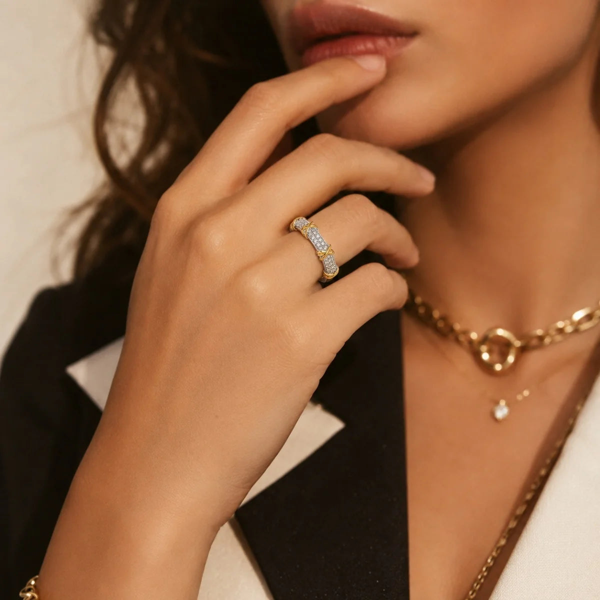 Zirconia Interlaced Ring